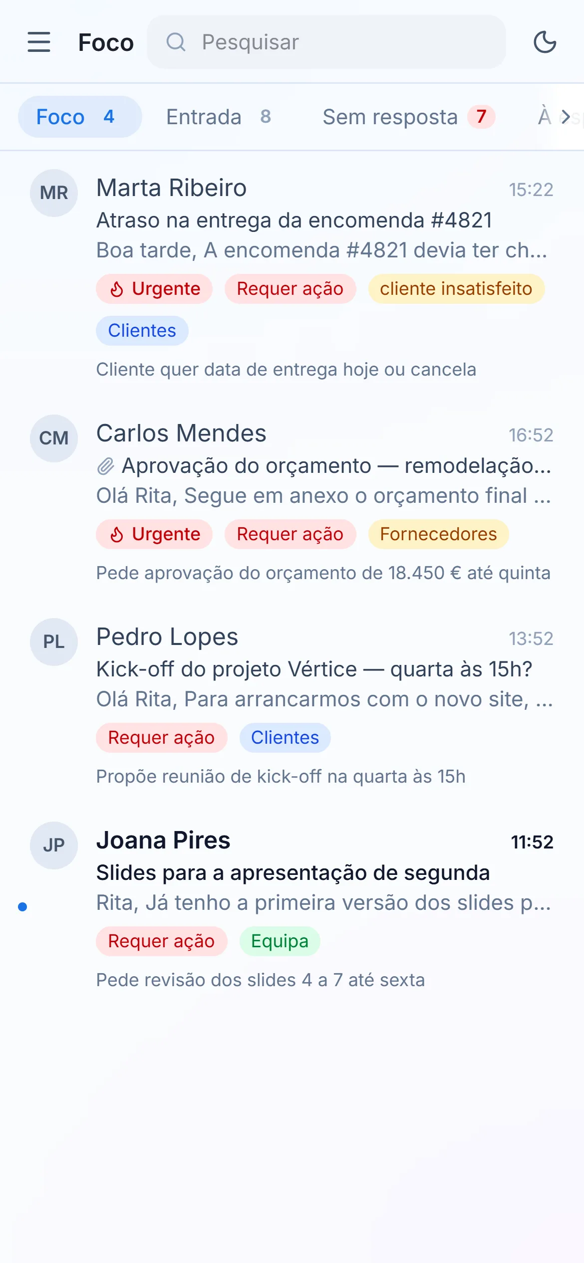 SuperHumano Mail no telemóvel